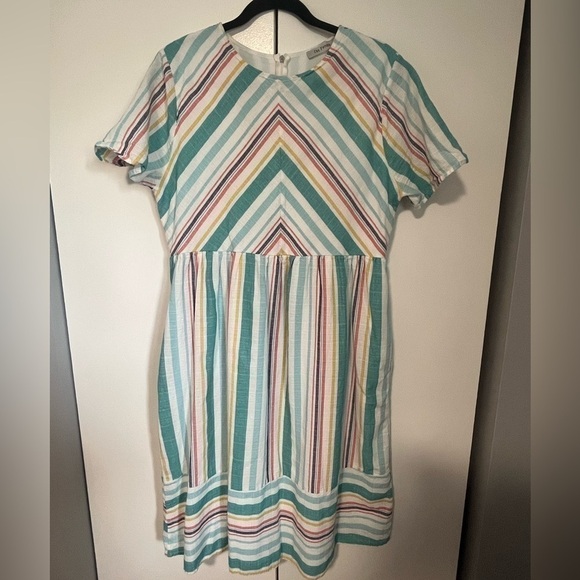 STRIPED Midi Summer Dress - Picture 1 of 4